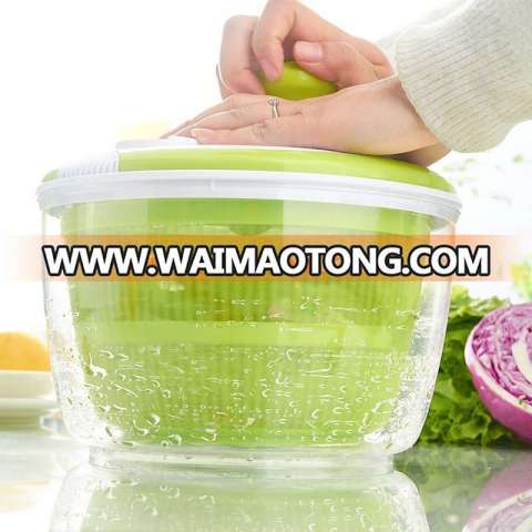 Green salad Washer with handle collapsible salad spinner with bowl